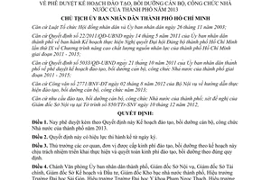 Quyết định 708/QĐ-UBND kế hoạch đào tạo bồi dưỡng cán bộ công chức năm 2013 Hồ Chí Minh