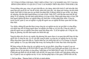 Chỉ thị 01/2013/CT-UBND công tác cai nghiện ma túy tại gia đình Đắk Lắk