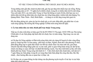 Chỉ thị 485/CT-BNN-BVTV năm 2013 phòng trừ chuột bảo vệ mùa màng