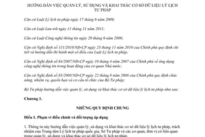 Thông tư 06/2013/TT-BTP quản lý khai thác cơ sở dữ liệu lý lịch tư pháp