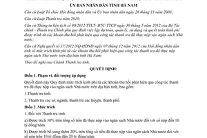 Quyết định 11/2013/QĐ-UBND mức trích kinh phí từ khoản thu hồi từ thanh tra