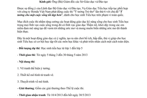 Công văn 1345/BGDĐT-GDTH tổ chức cuộc thi ý tưởng trẻ thơ học sinh tiểu học