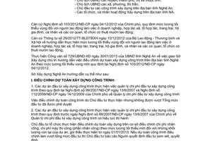 Công văn 273/SXD-KTKH hướng dẫn điều chỉnh dự toán xây dựng công trình