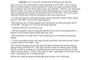 Công văn 1384/BGDĐT-CTHSSV hướng dẫn bồi dưỡng chế độ trang phục giáo viên TDTT