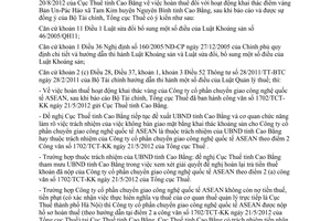 Công văn 709/TCT-KK hoàn thuế hoạt động khai thác vàng