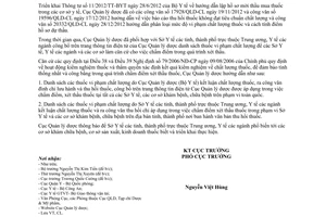 Công văn 3183/QLD-CL hướng dẫn chấm điểm hồ sơ dự thầu