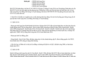 Công văn 2382/BGTVT-KHĐT năm 2014 liên quan đề nghị Lạng Sơn Cao Bằng Hà Giang Tuyên Quang