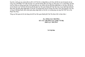 Công văn 1191/TCHQ-GSQL nhập khẩu xe ôtô theo chế độ tài sản di chuyển