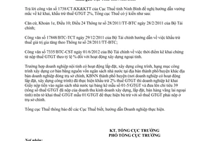 Công văn 789/TCT-KK kê khai khấu trừ thuế giá trị gia tăng