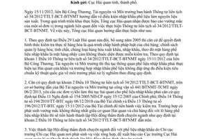 Công văn 1266/TCHQ-GSQL thực hiện Thông tư liên tịch  34/2012/TTLT-BCT-BTNMT