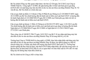 Công văn 3502/BTC-CST thuế suất thuế giá trị gia tăng đối với máy hút sữa