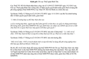 Công văn 1455/CT-QLD chính sách Thuế sử dụng đất phi nông nghiệp