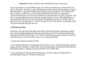 Công văn 1161/BHXH-TCCB phụ cấp trợ cấp đối với công viên chức công tác