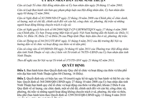 Quyết định 12/2013/QĐ-UBND Quy chế tổ chức hoạt động của thôn khu phố Ninh Thuận