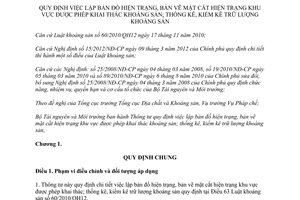 Thông tư 02/2013/TT-BTNMT quy định việc lập bản đồ hiện trạng bản vẽ mặt cắt