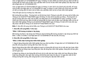 Thông tư 04/2013/TT-BLĐTBXH sửa đổi hướng dẫn về bảo hiểm thất nghiệp