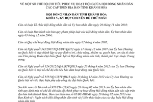 Nghị quyết 02/2013/NQ-HĐND chế độ chi tiêu phục vụ hoạt động Hội đồng nhân dân Khánh Hòa