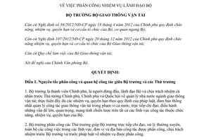 Quyết định số 517/QĐ-BGTVT phân công nhiệm vụ lãnh đạo Bộ Giao thông vận tải