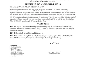 Quyết định 384/QĐ-UBND năm 2013 công bố Danh mục văn bản QPPL hết hiệu lực