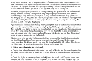 Chỉ thị 02/2013/CT-UBND quản lý hoạt động khai thác khoáng sản tỉnh Bến Tre