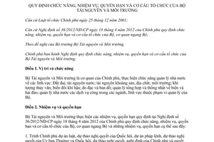 Nghị định 21/2013/NĐ-CP chức năng nhiệm vụ quyền hạn cơ cấu Bộ Tài nguyên