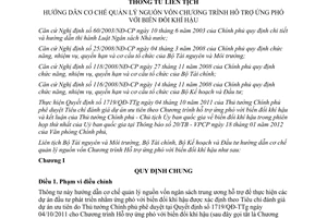 Thông tư liên tịch 03/2013/TTLT-BTNMT-BTC-BKHĐT hướng dẫn cơ chế quản lý vốn