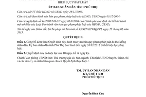 Quyết định 02/2013/QĐ-UBND danh mục văn bản quy phạm pháp luật hết hiệu lực