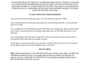 Quyết định 146/QĐ-UBND năm 2013 bãi bỏ Quyết định 1196/2006/QĐ-UBND