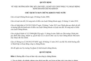 Quyết định 132/QĐ-UBCK năm 2013 hướng dẫn trụ sở làm việc cơ sở vật chất phục vụ