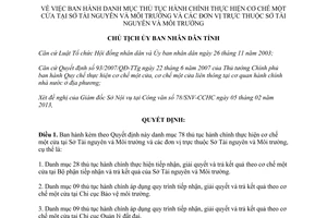 Quyết định 472/QĐ-UBND thủ tục hành chính cơ chế một cửa sở tài nguyên môi trường Thừa Thiên Huế 2013