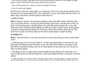 Quy định 170-QĐ/TW năm 2013 chức năng nhiệm vụ đảng bộ chi bộ cơ sở doanh nghiệp tư nhân