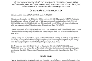 Quyết định 04/2013/QĐ-UBND Xây dựng nông thôn mới Hưng Yên 2012-2015
