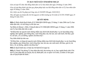 Quyết định số 519/QĐ-UBND đính chính 91/2006/QĐ-UBND Bình Thuận