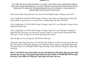 Thông tư 05/2013/TT-NHNN sửa đổi Quy chế phân loại kiểm định kim khí đá quý