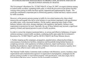 Directive No. 04/CT-TTg on strengthening management in production business