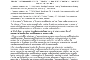 Circular No. 02/2013/TT-BXD guiding the adjustment of apartment structure of com