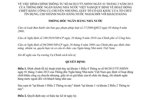 Quyết định 542/QĐ-NHNN năm 2013 đính chính Thông tư 04/2013/TT-NHNN