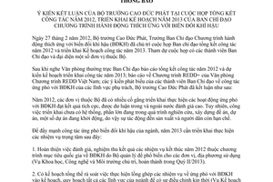 Thông báo 1290/TB-BNN-VP ý kiến kết luận của Bộ trưởng Cao Đức Phát tại cuộc họp