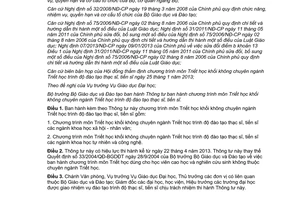 Thông tư 08/2013/TT-BGDĐT Chương trình môn Triết học khối không chuyên ngành