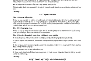 Thông tư 22/2013/TT-BQP hoạt động vật liệu nổ công nghiệp trong Quân đội