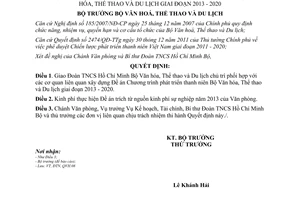 Quyết định 951/QĐ-BVHTTDL năm 2013 Đề án Chương trình Phát triển thanh niên Bộ VHTTDL