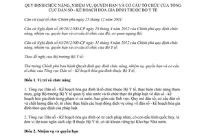 Quyết định 17/2013/QĐ-TTg chức năng nhiệm vụ quyền hạn cơ cấu tổ Tổng cục Dân số