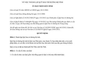 Quyết định số 635/QĐ-UBND thành lập Quỹ bảo trì đường bộ tỉnh Hà Tĩnh