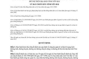 Quyết định 05/2013/QĐ-UBND quản lý bảo trì mạng lưới đường Yên Bái