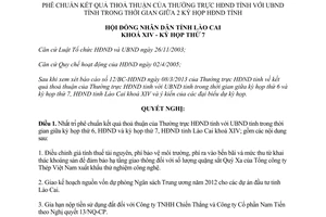 Nghị quyết 02/NQ-HĐND năm 2013 phê chuẩn kết quả thoả thuận Lào Cai