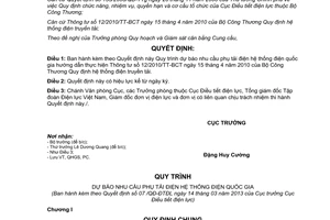 Quyết định 07/QĐ-ĐTĐL năm 2013  Quy trình dự báo nhu cầu phụ tải điện hệ thống