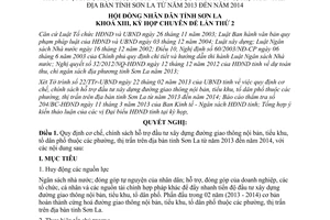 Nghị quyết 41/2013/NQ-HĐND chính sách hỗ trợ đầu tư xây dựng đường giao thông