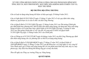 Quyết định 1559/QĐ-BCT năm 2013 công bố dán nhãn năng lượng cho sản phẩm