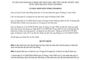 Quyết định 16/2013/QĐ-UBND cho thuê nhà biệt thự thuộc sở hữu nhà nước