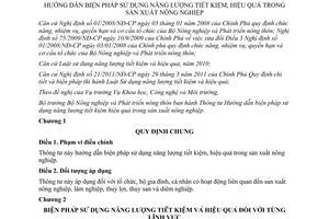 Thông tư 19/2013/TT-BNNPTNT hướng dẫn biện pháp sử dụng năng lượng tiết kiệm